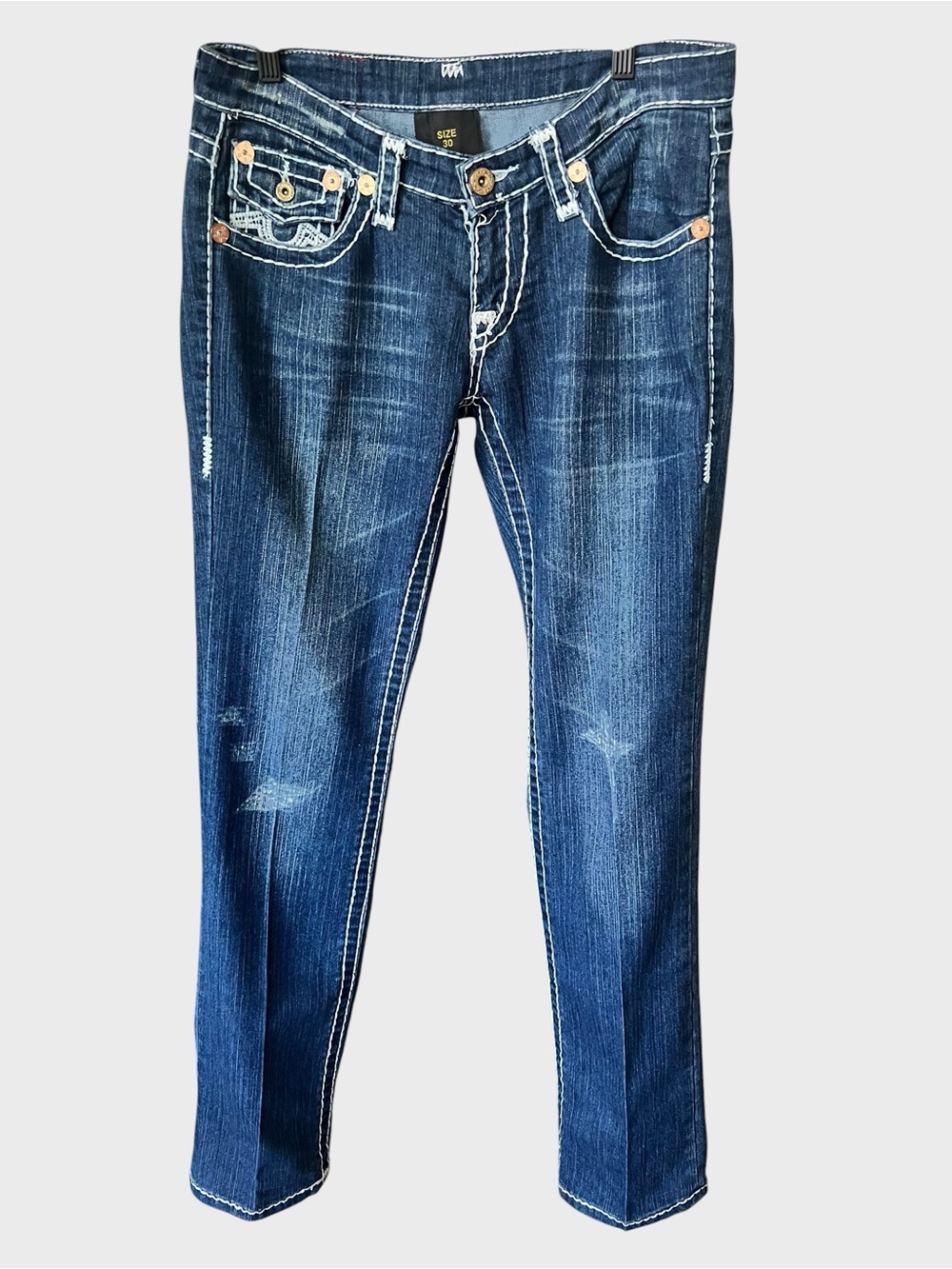 True Religion Women's Dark Blue joey low rise style Jeans